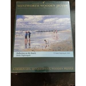 RARE Wentworth Wooden Jigsaw Reflections on the Beach 250 Pcs Paula Nightingale